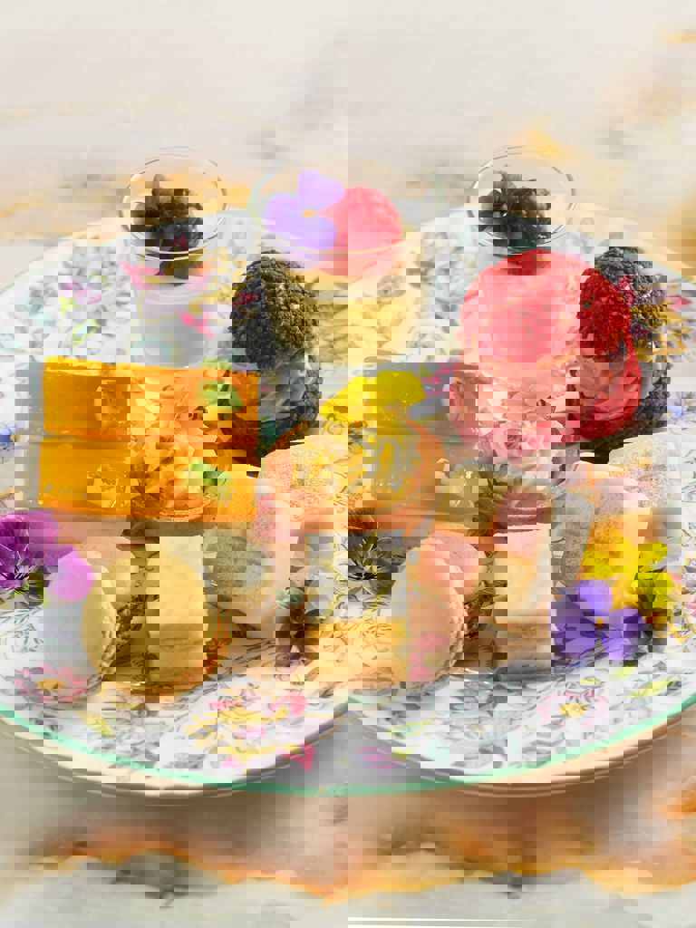 Plate of afternoon tea cakes and pastries Plate of afternoon tea cakes and pastries