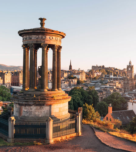 Golden hour view of Edinburgh Golden hour view of Edinburgh