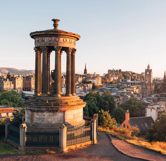 Golden hour view of Edinburgh Golden hour view of Edinburgh