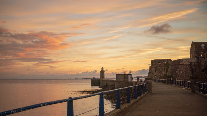 Sunrise over Castle Cornet in Guernsey