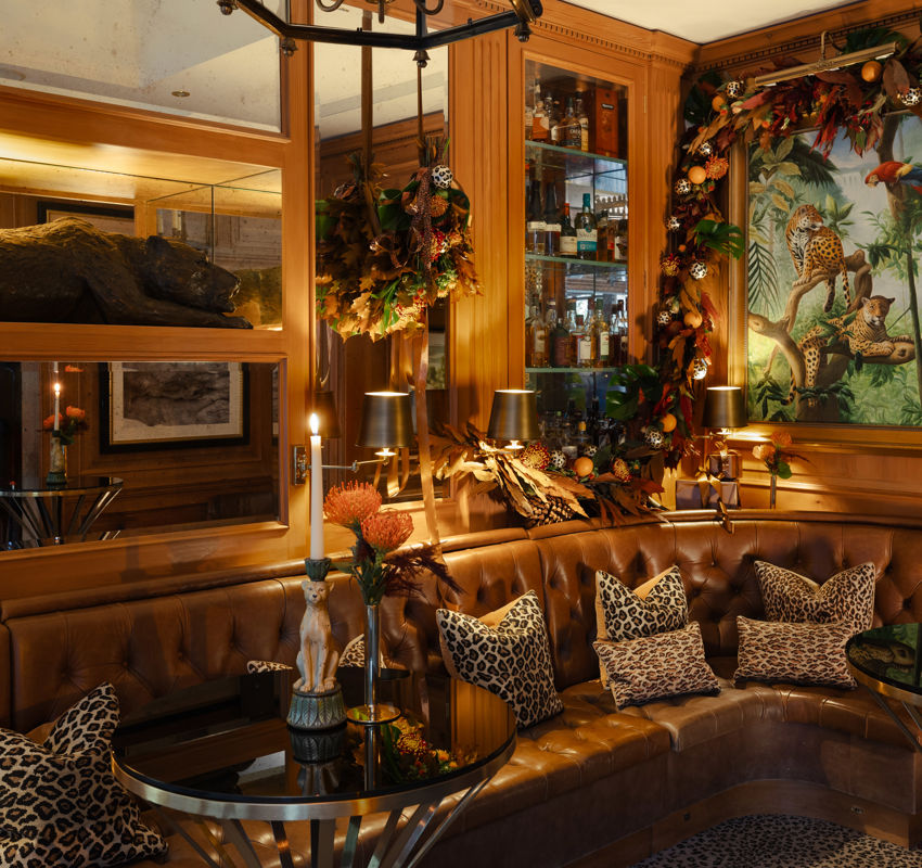 Leopard Room decorated for Christmas parties Leopard Room decorated for Christmas parties