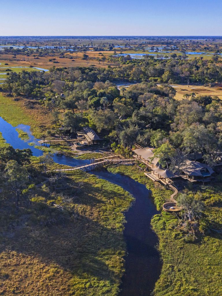 Xigera exterior ariel shot of the lodge Xigera exterior ariel shot of the lodge