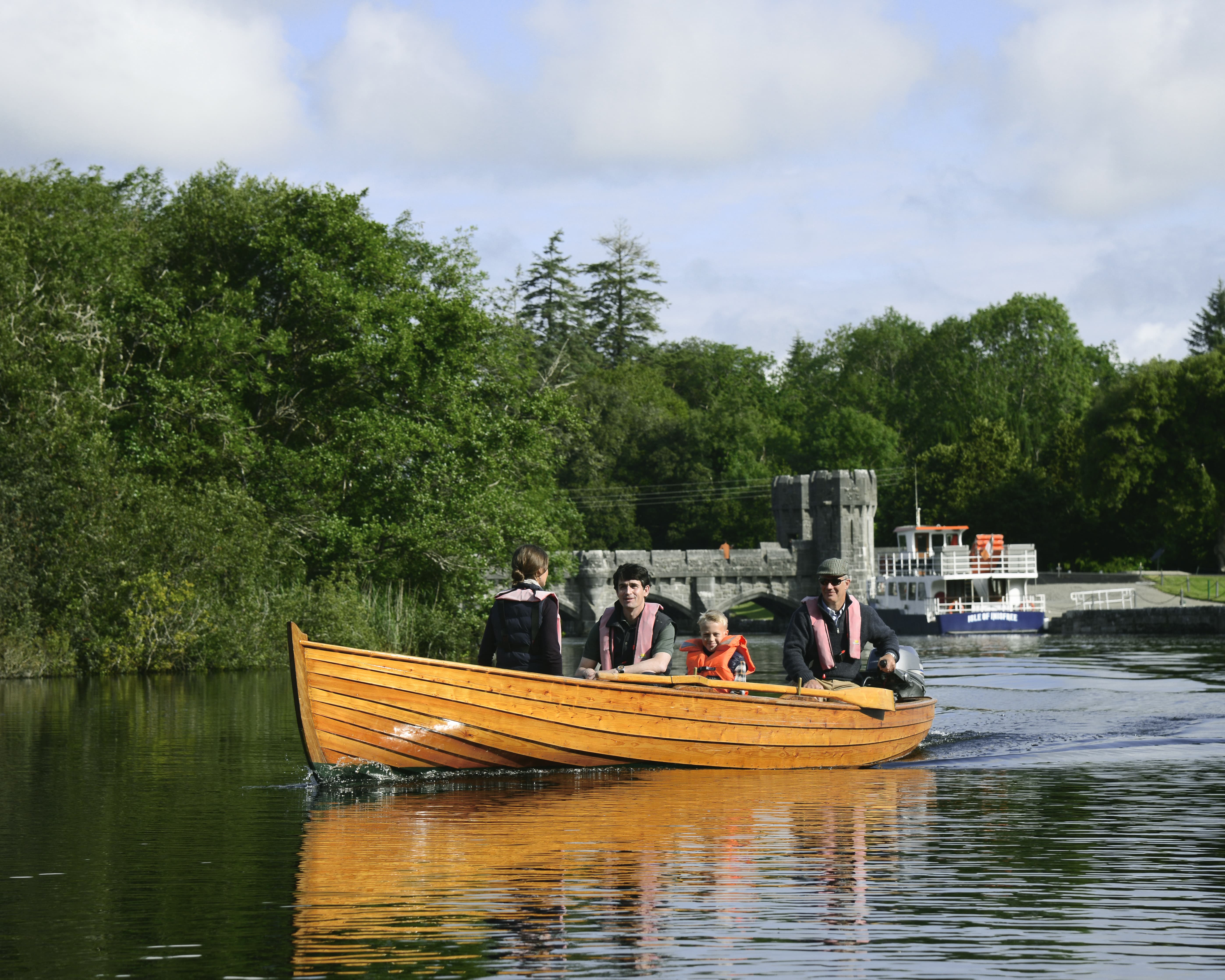 Family on a boating experience