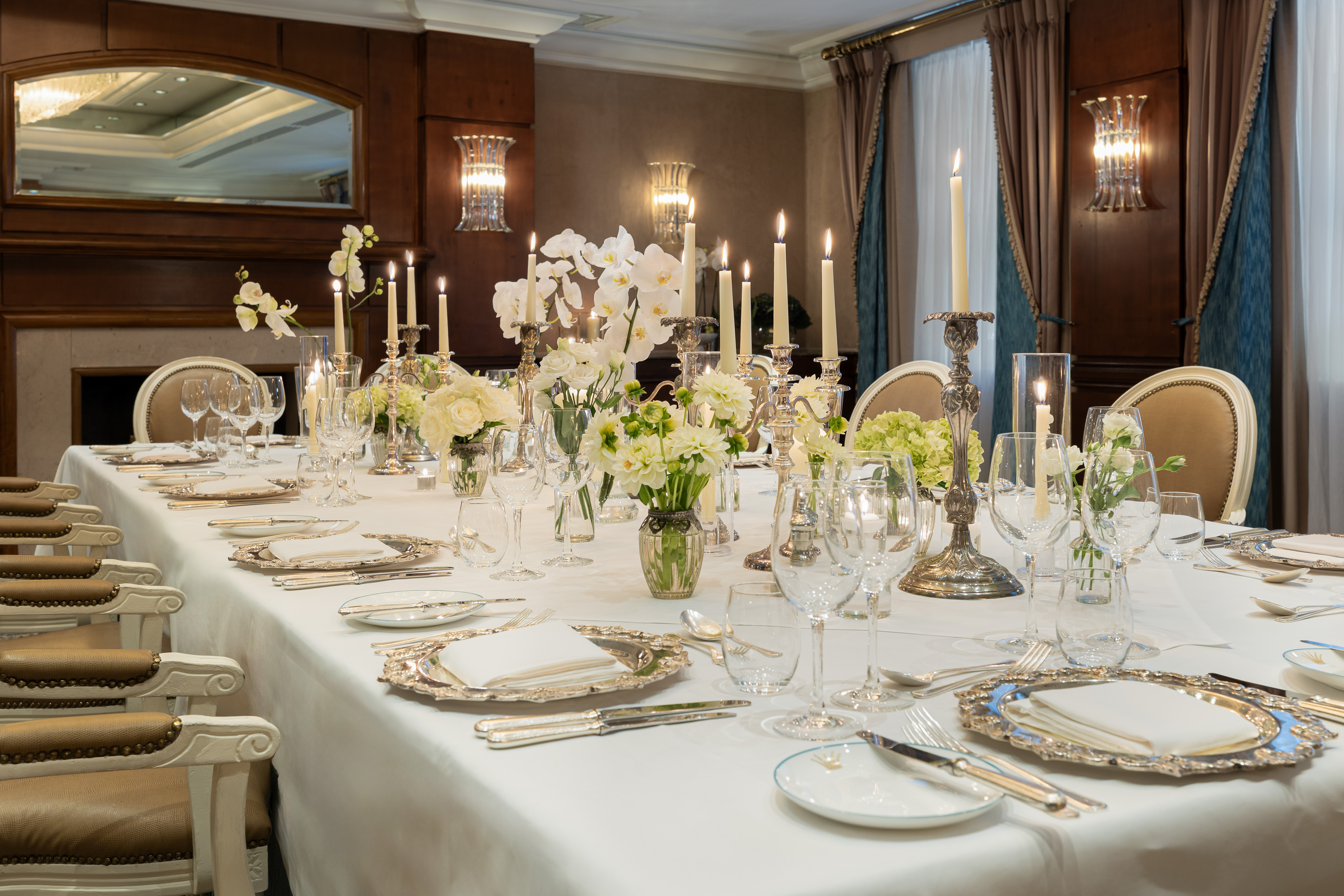 Evening Dining in the Rembrandt Suite at The Rubens Hotel, London.