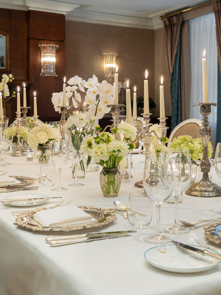 Evening Dining in the Rembrandt Suite at The Rubens Hotel, London. Evening Dining in the Rembrandt Suite at The Rubens Hotel, London.