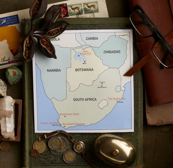 Map of Xigera and Bostwana with glasses Map of Xigera and Bostwana with glasses