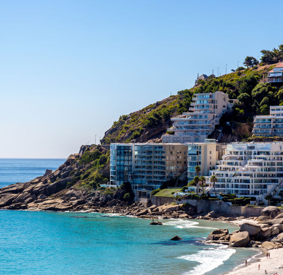 Beautiful day in Camps Bay in Cape town, South Africa Beautiful day in Camps Bay in Cape town, South Africa