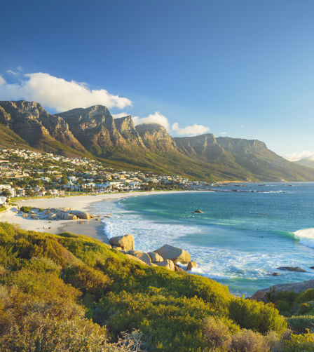 Twelve Apostles mountain and coastline in Camps Bay Twelve Apostles mountain and coastline in Camps Bay