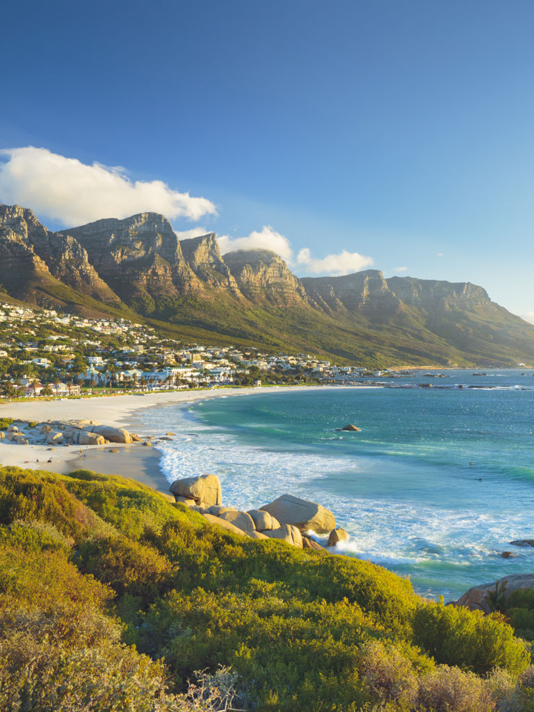 Twelve Apostles mountain and coastline in Camps Bay Twelve Apostles mountain and coastline in Camps Bay