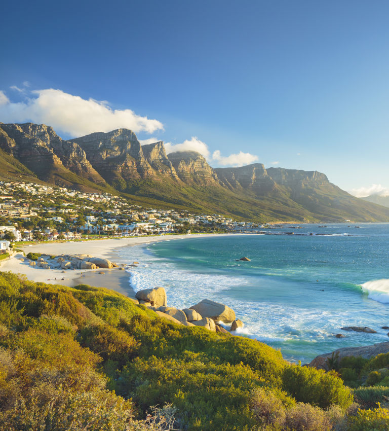 Twelve Apostles mountain and coastline in Camps Bay Twelve Apostles mountain and coastline in Camps Bay