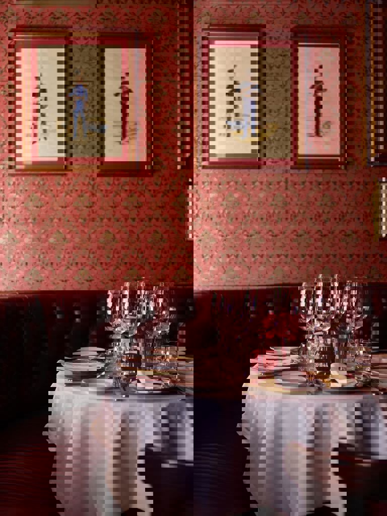 Table set up in The Curry Room Table set up in The Curry Room