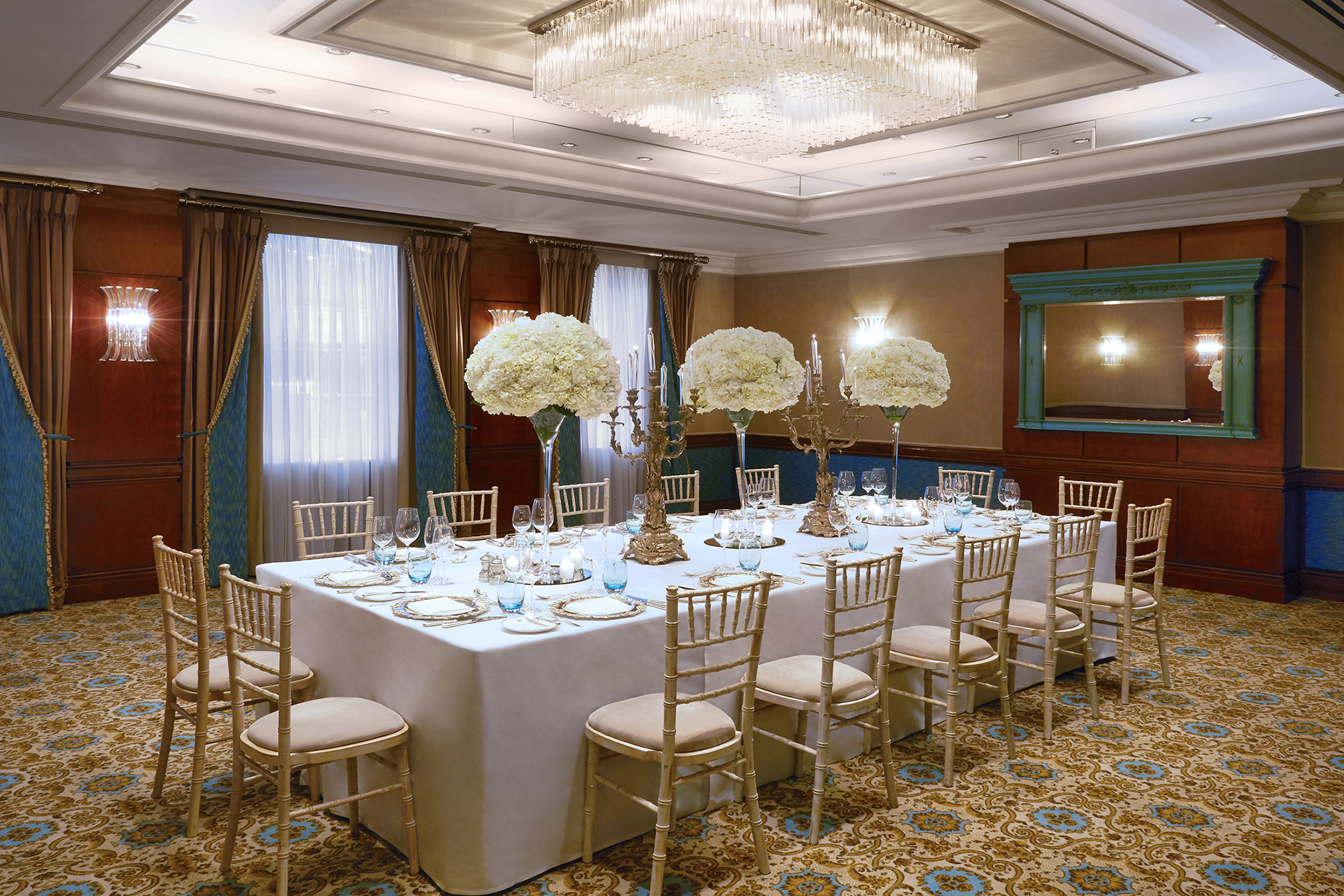 Dining set up at The Rubens Rembrandt Suite