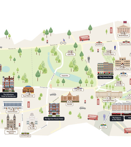 Walking map with London hotels Walking map with London hotels