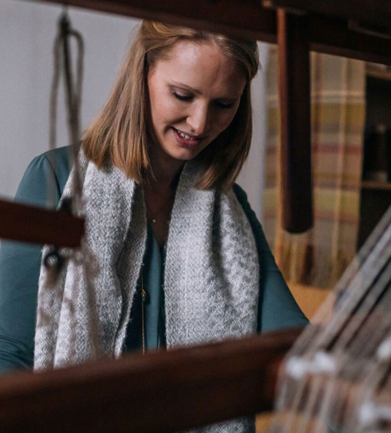 Woman weaving Woman weaving