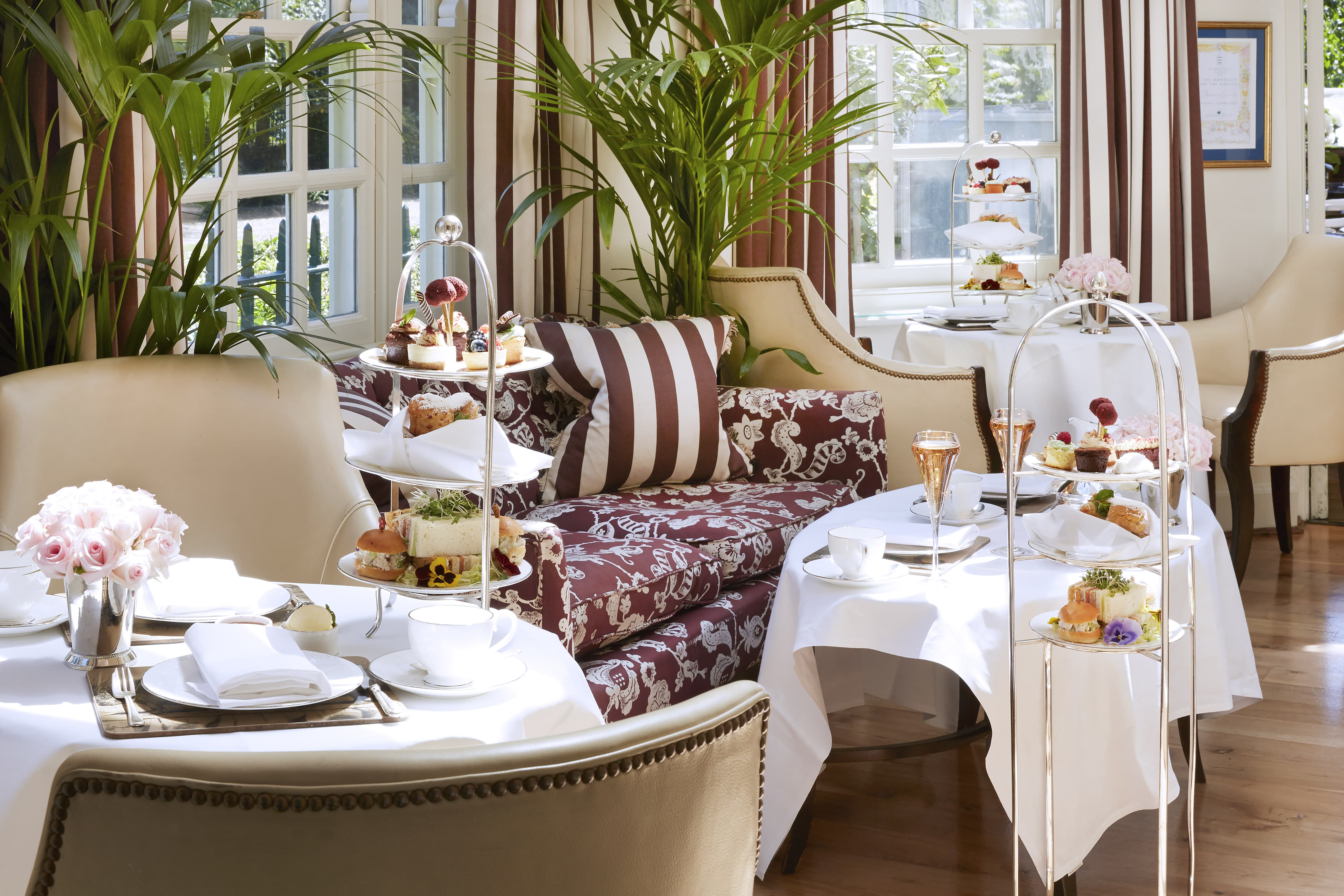 Safari afternoon tea in the small conservatory, The Montague