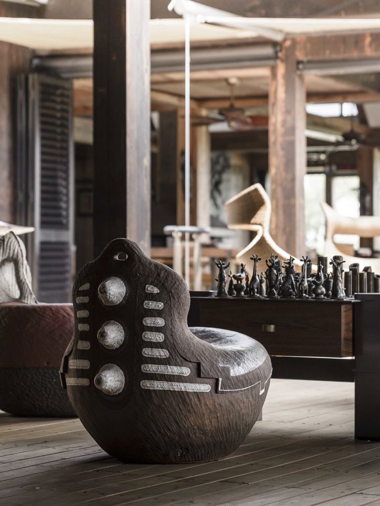 lounge setup with chesse set in the bacground lounge setup with chesse set in the bacground