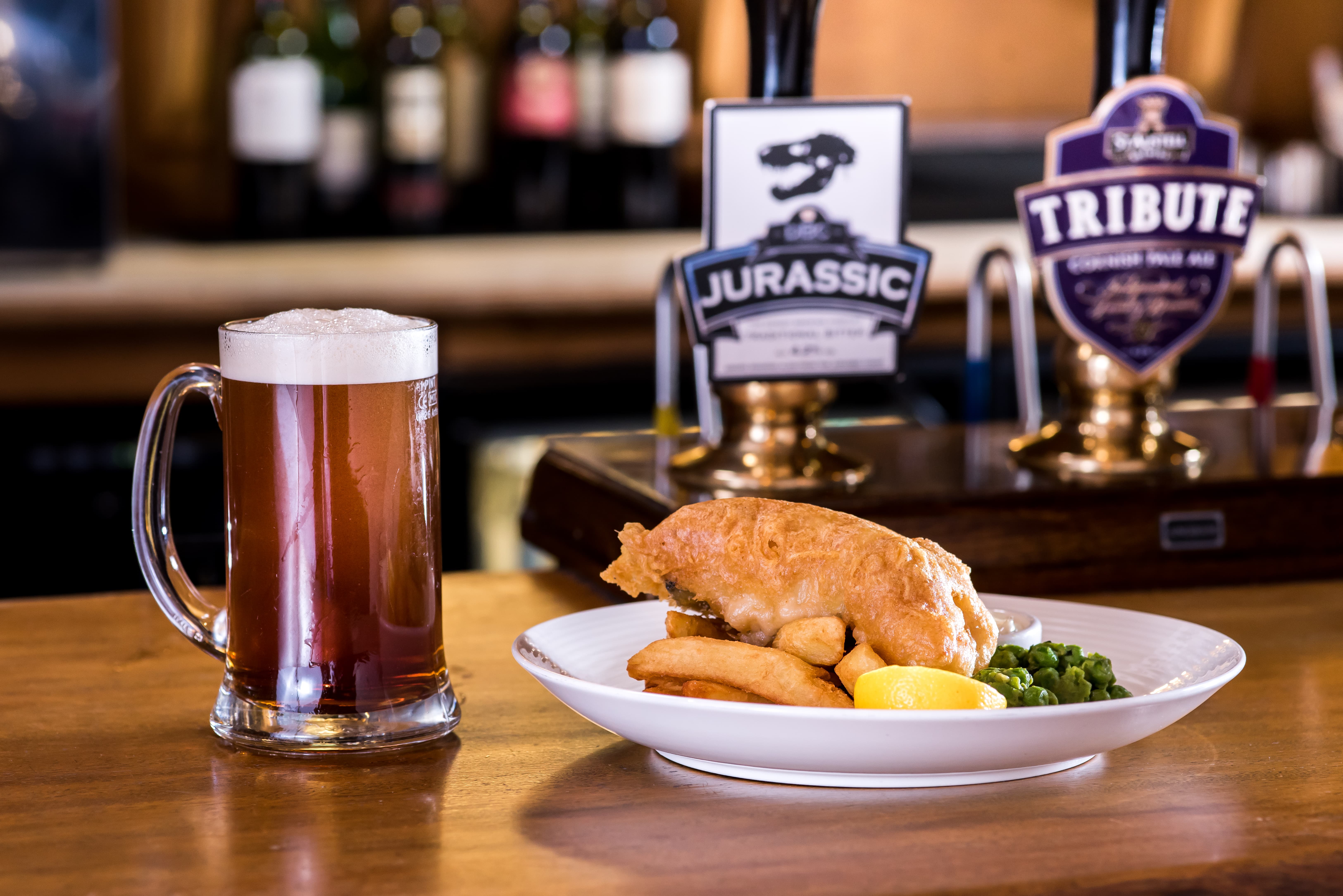 Fish Chips with beer 