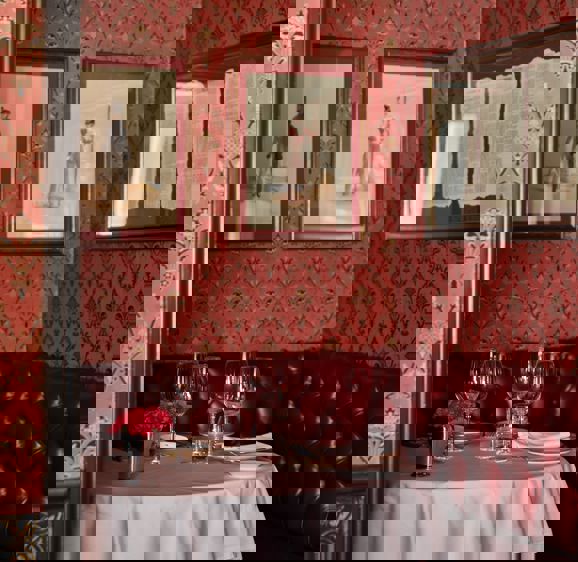 Table set up in The Curry Room Table set up in The Curry Room