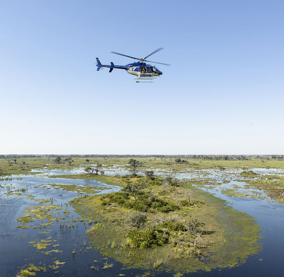 Helicopter over Xigera Helicopter over Xigera