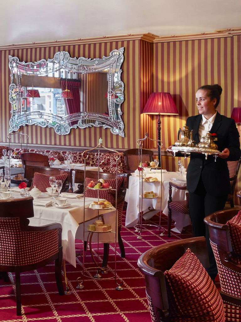 Afternoon tea service in The Palace Lounge Afternoon tea service in The Palace Lounge