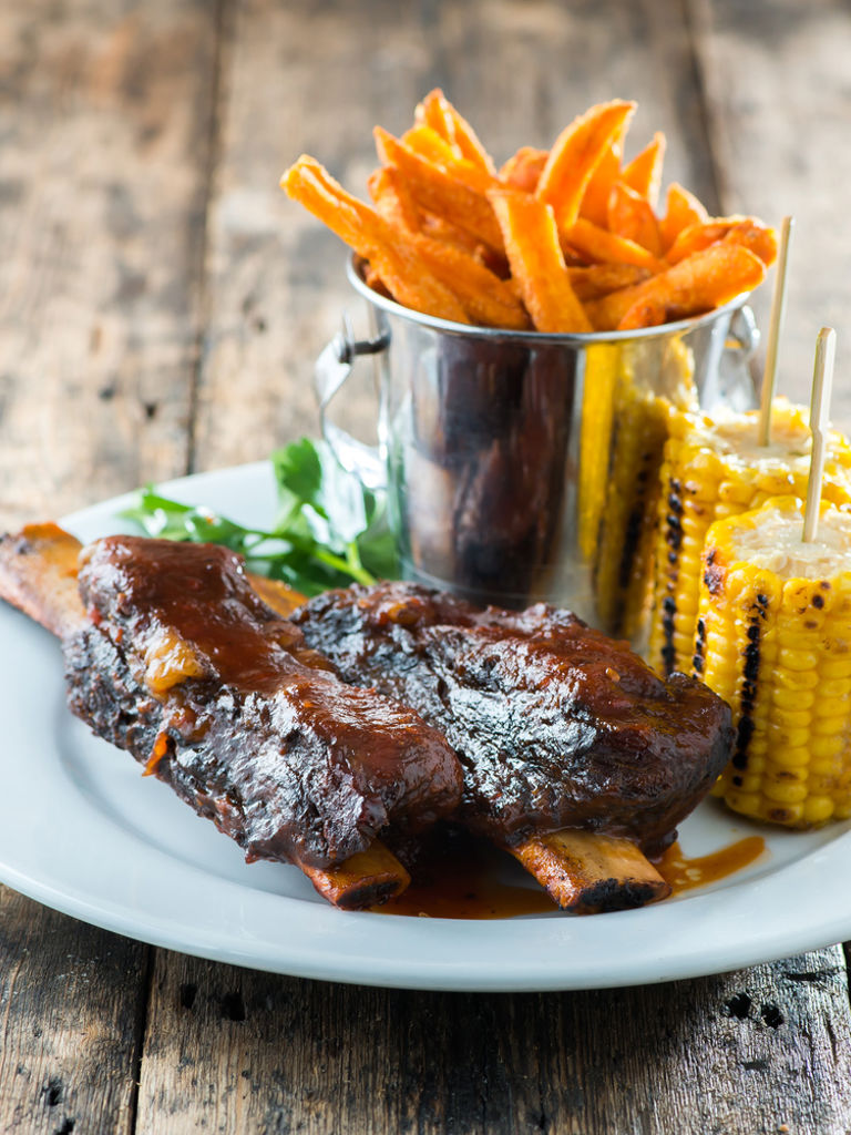 BBQ Beef Short Ribs with corn on the cob BBQ Beef Short Ribs with corn on the cob