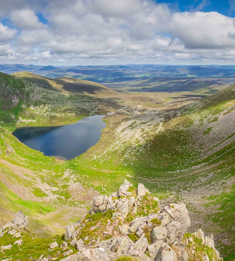 View of Lochnagar in summer, Cairngorms national park, Scotland View of Lochnagar in summer, Cairngorms national park, Scotland