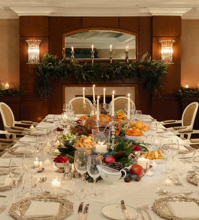 The Rubens Hotel Christmas dining table in the Rembrandt Suite The Rubens Hotel Christmas dining table in the Rembrandt Suite