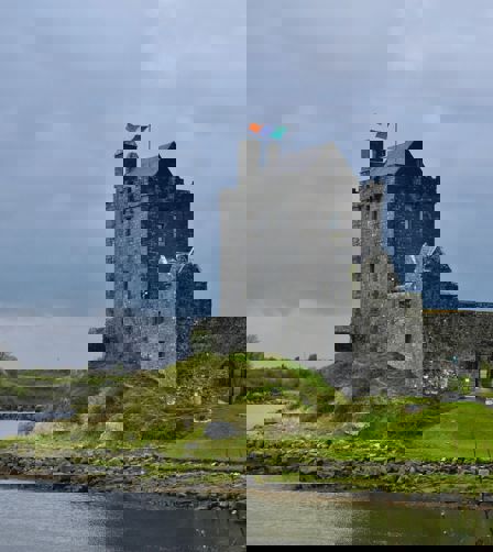 Ruins of Irish castle on an island Ruins of Irish castle on an island