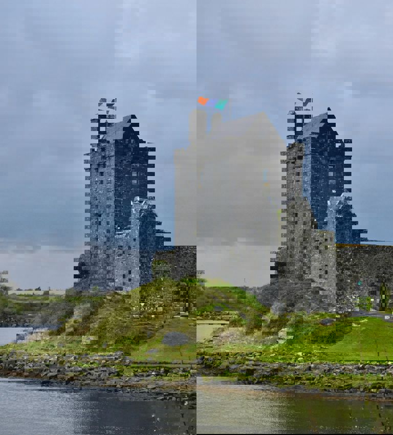 Ruins of Irish castle on an island Ruins of Irish castle on an island