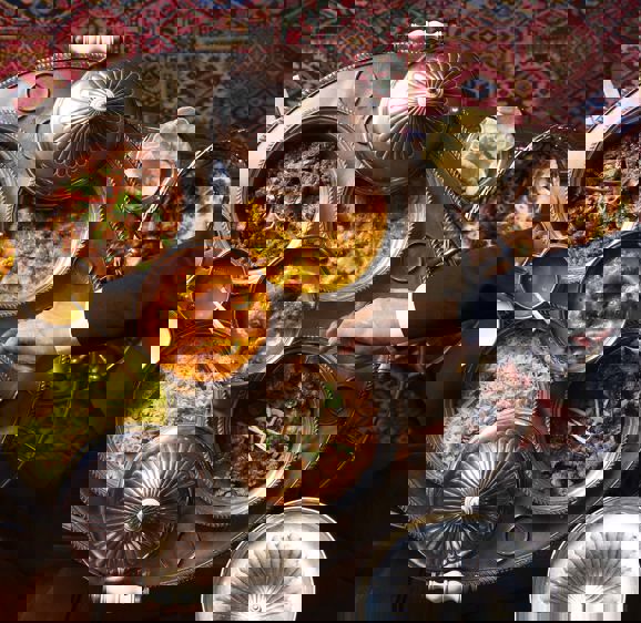 assortment of food at the Rubens Curry Room assortment of food at the Rubens Curry Room