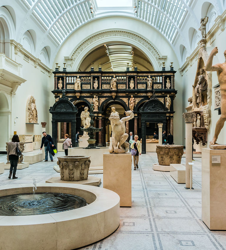 Interior view of Victoria and Albert Museum. Victoria and Albert Museum - world's largest museum of decorative arts and design. Interior view of Victoria and Albert Museum. Victoria and Albert Museum - world's largest museum of decorative arts and design.