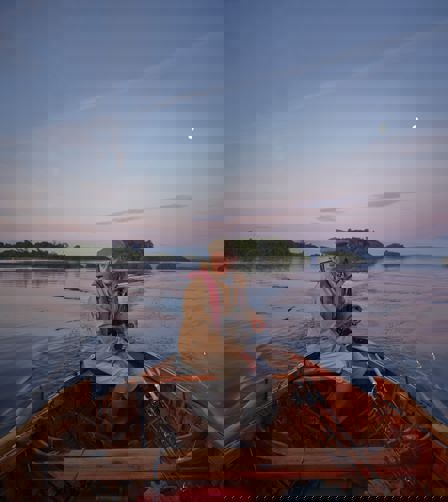 Guide Frank fishing on Lough Corrib Guide Frank fishing on Lough Corrib