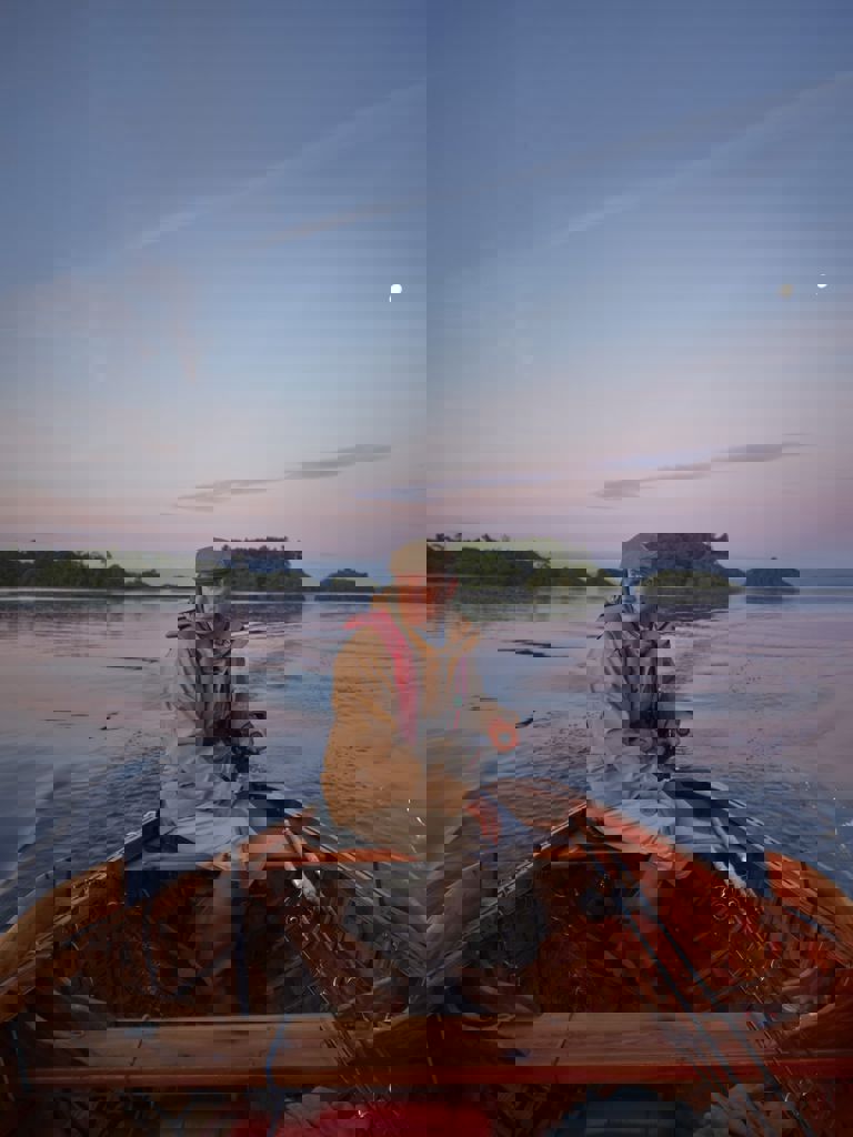 Guide Frank fishing on Lough Corrib Guide Frank fishing on Lough Corrib