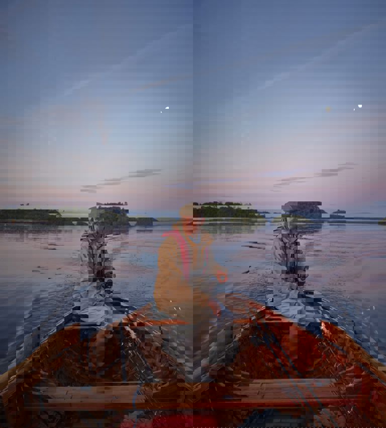 Guide Frank fishing on Lough Corrib Guide Frank fishing on Lough Corrib