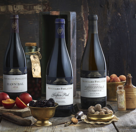 Bouchard Finlayson Group of 4 wine bottles with tasting notes Bouchard Finlayson Group of 4 wine bottles with tasting notes