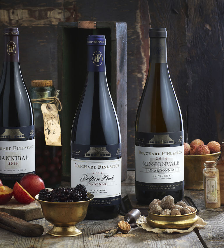 Bouchard Finlayson Group of 4 wine bottles with tasting notes Bouchard Finlayson Group of 4 wine bottles with tasting notes