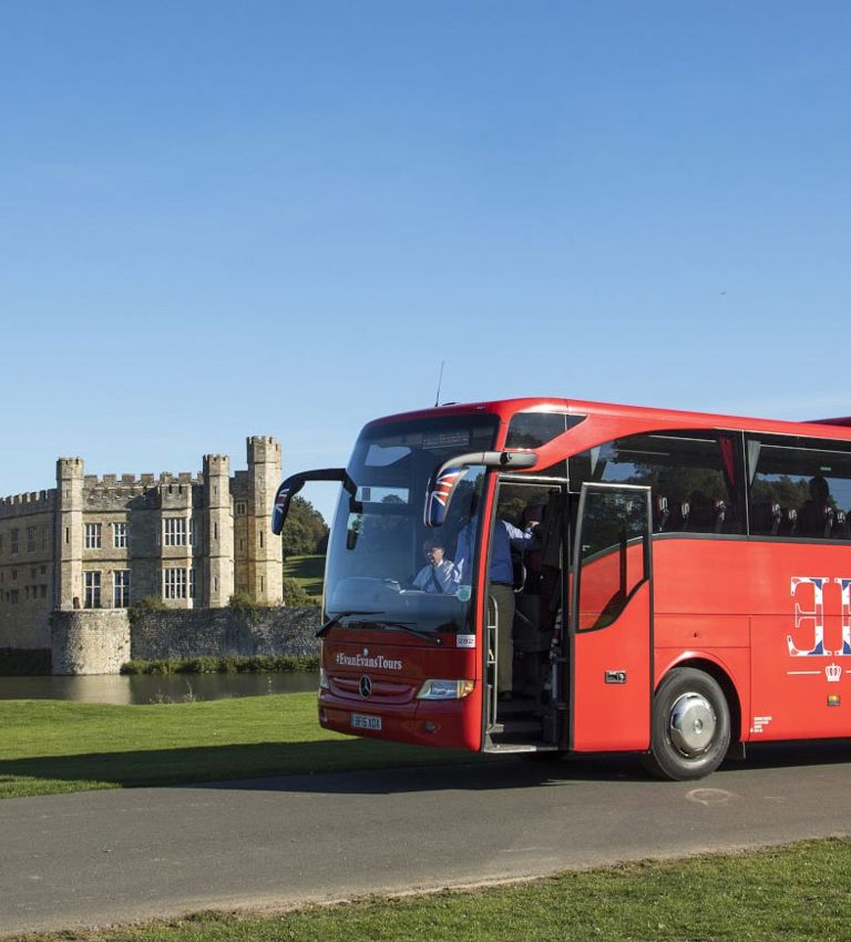Evan Evans Bus traveling through London Evan Evans Bus traveling through London