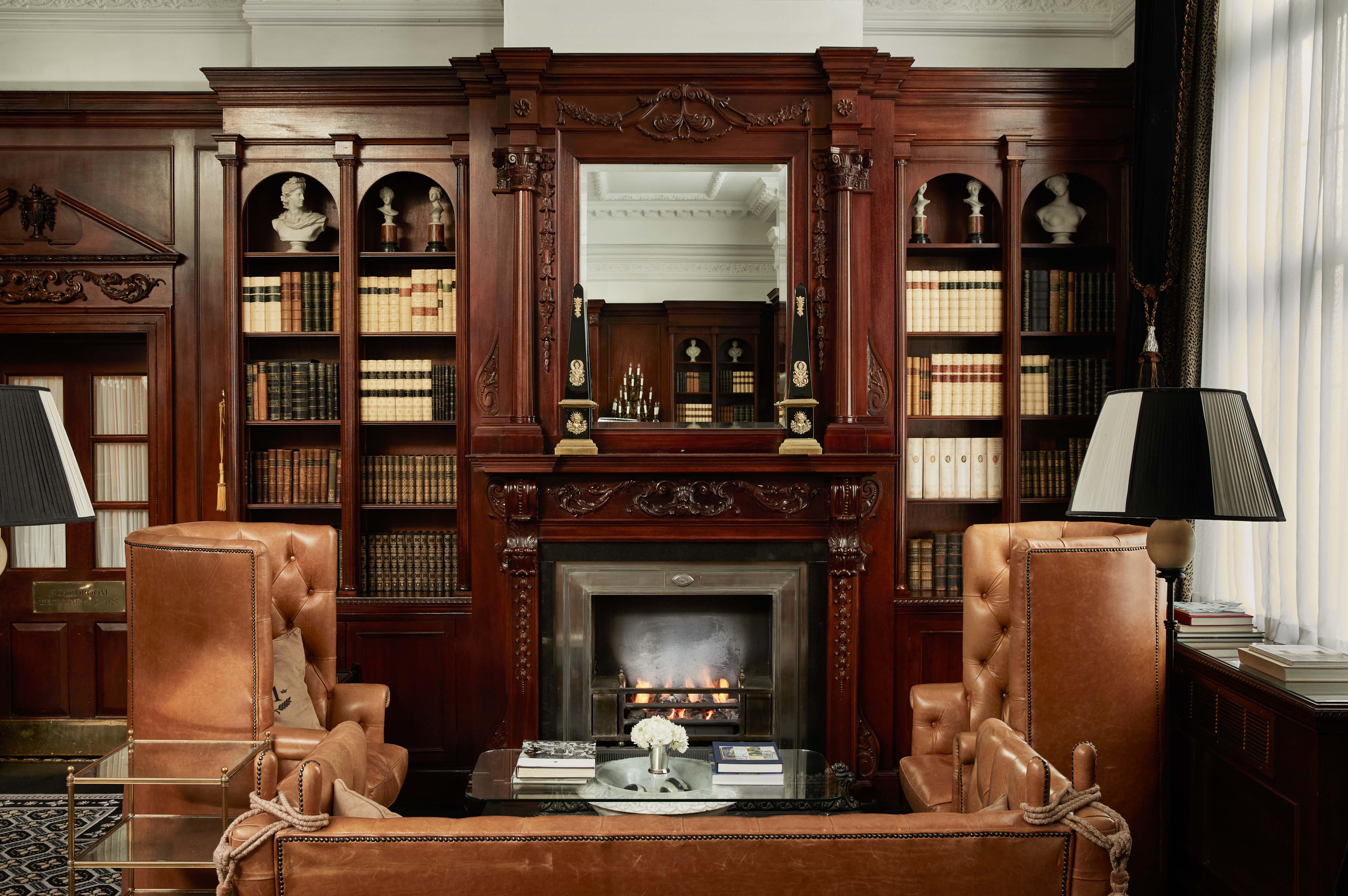 Hotel 41 Lounge with fireplace