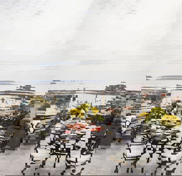 View of St Peter's Port from terrace View of St Peter's Port from terrace