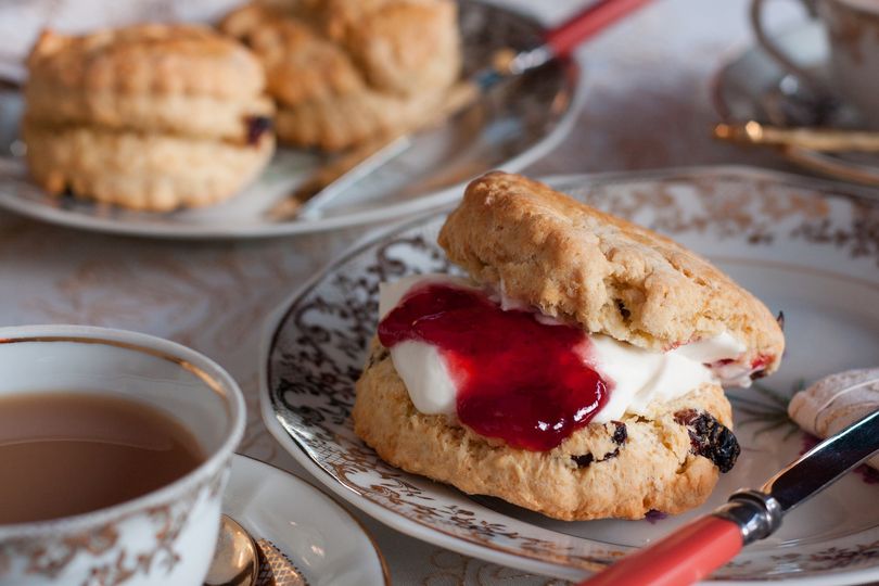 Scones with cream and jam 