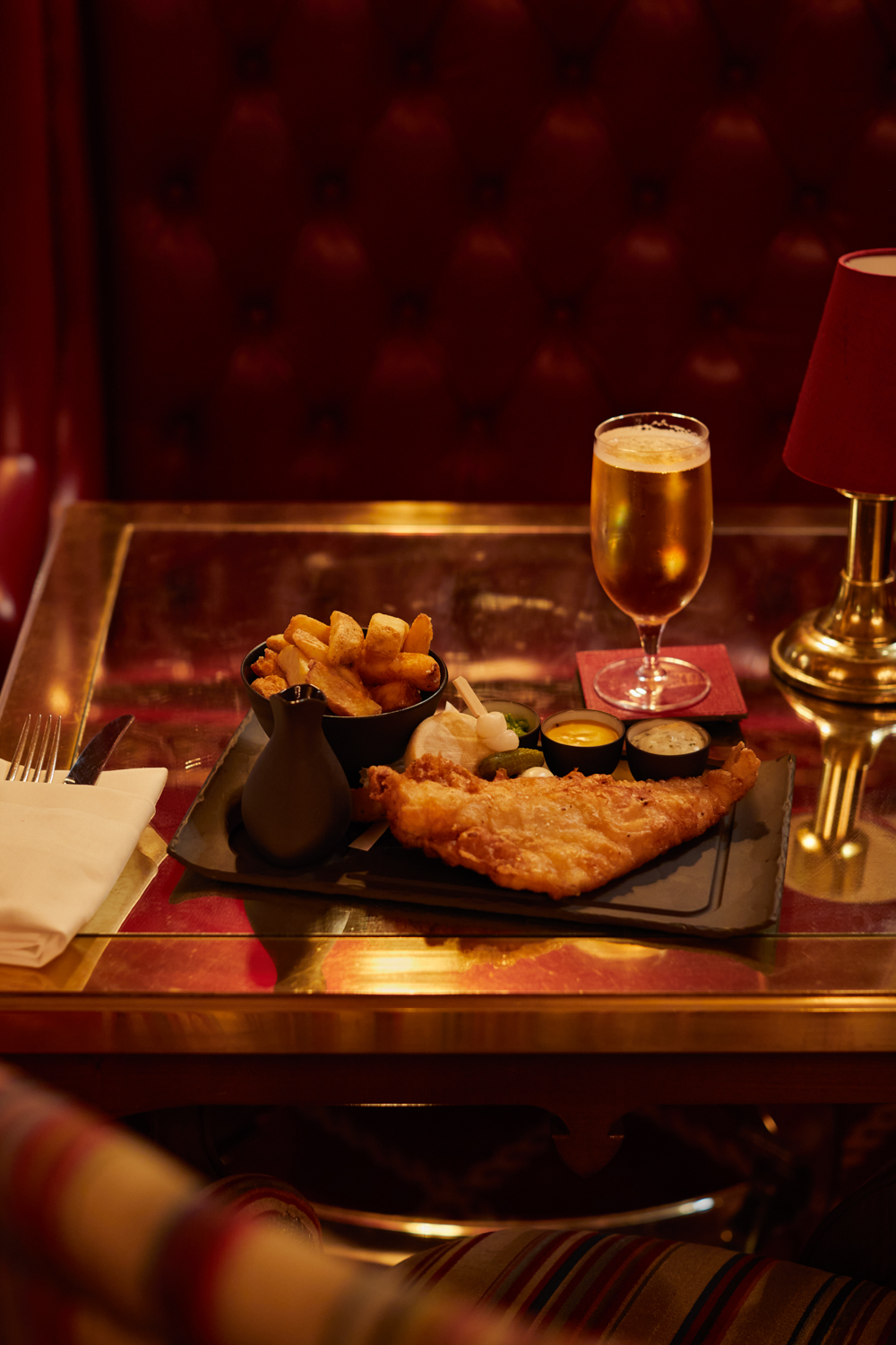 Fish and chips in New York bar 