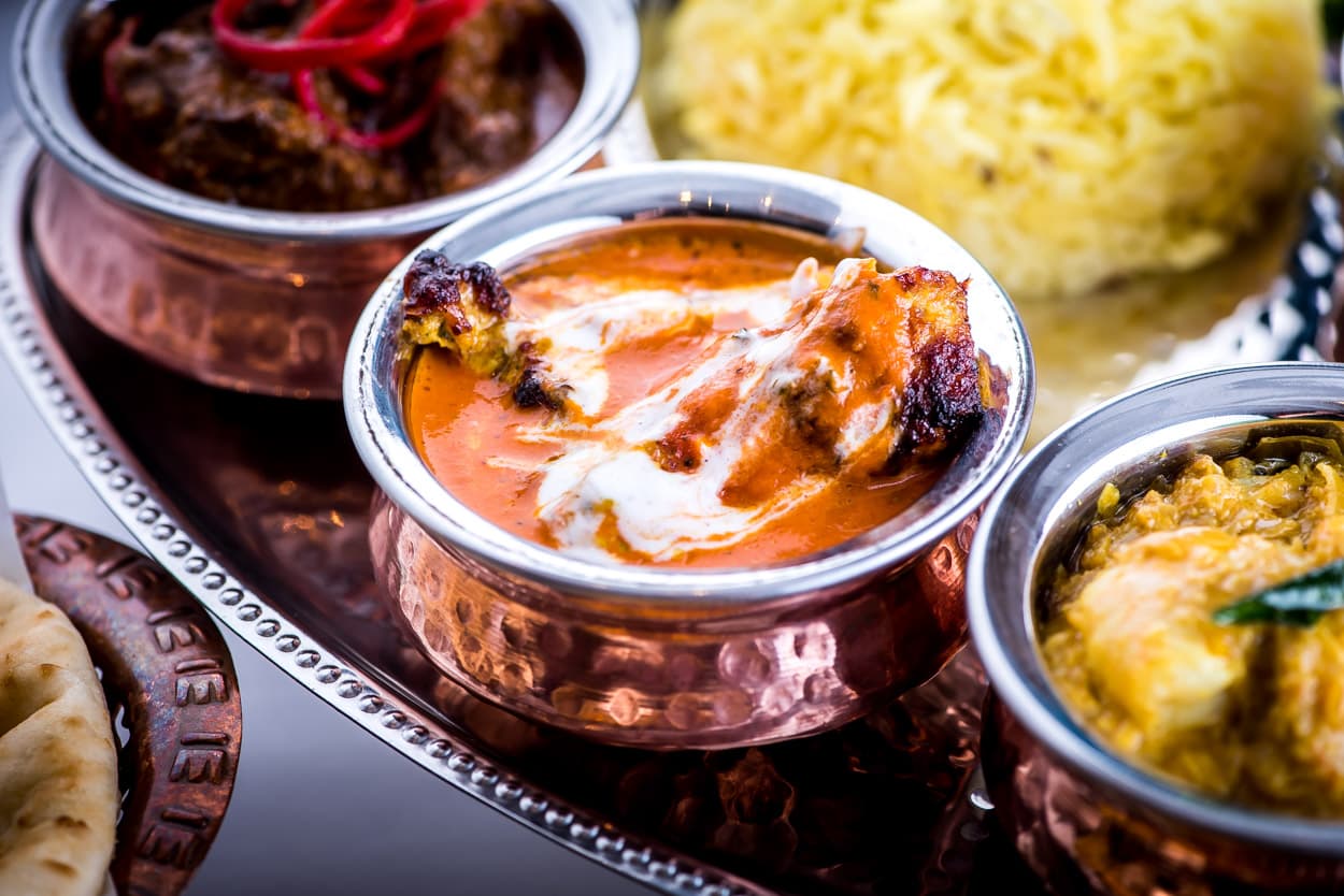 assortment of food at the Rubens Curry Room