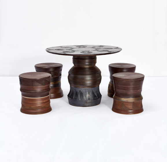 Chuma Maweni Imbizo Dining Table Dark Brown Chuma Maweni Imbizo Dining Table Dark Brown