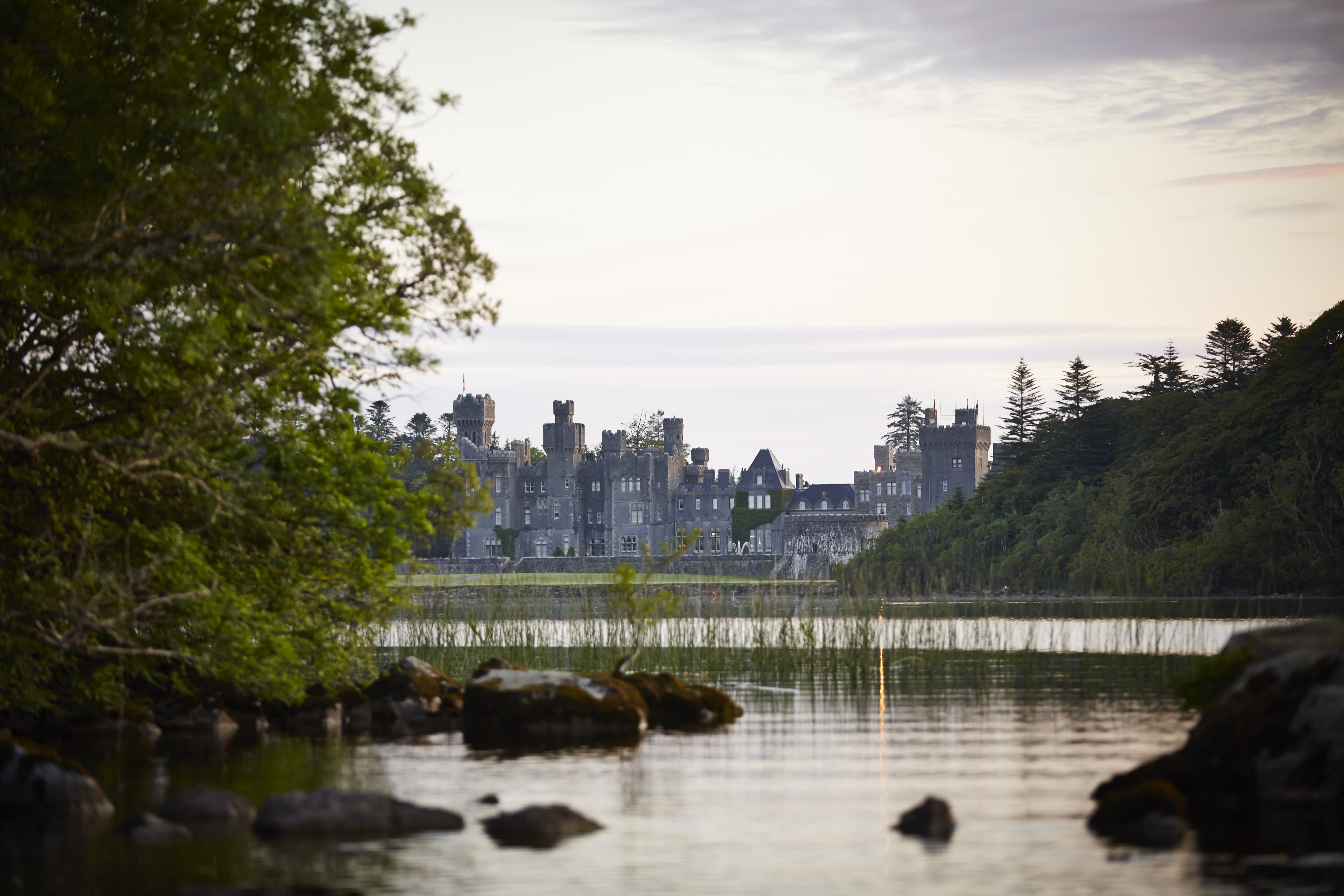 View of Ashford Castle from the water