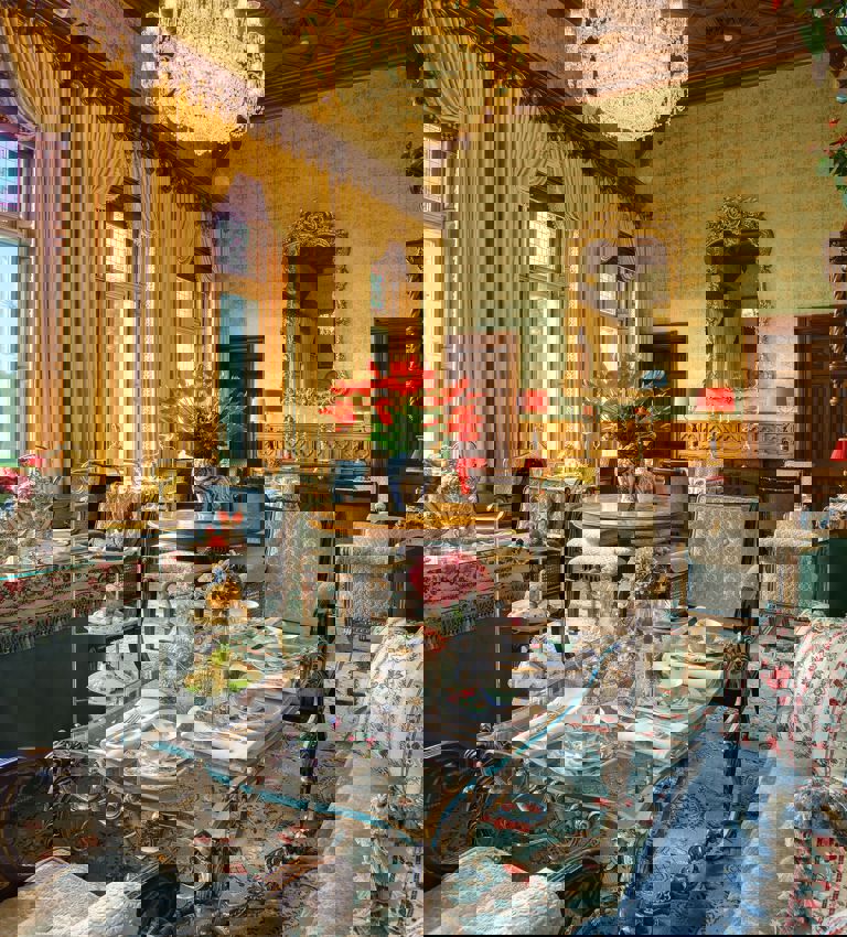 Afternoon tea setup in the Connaught Room Afternoon tea setup in the Connaught Room