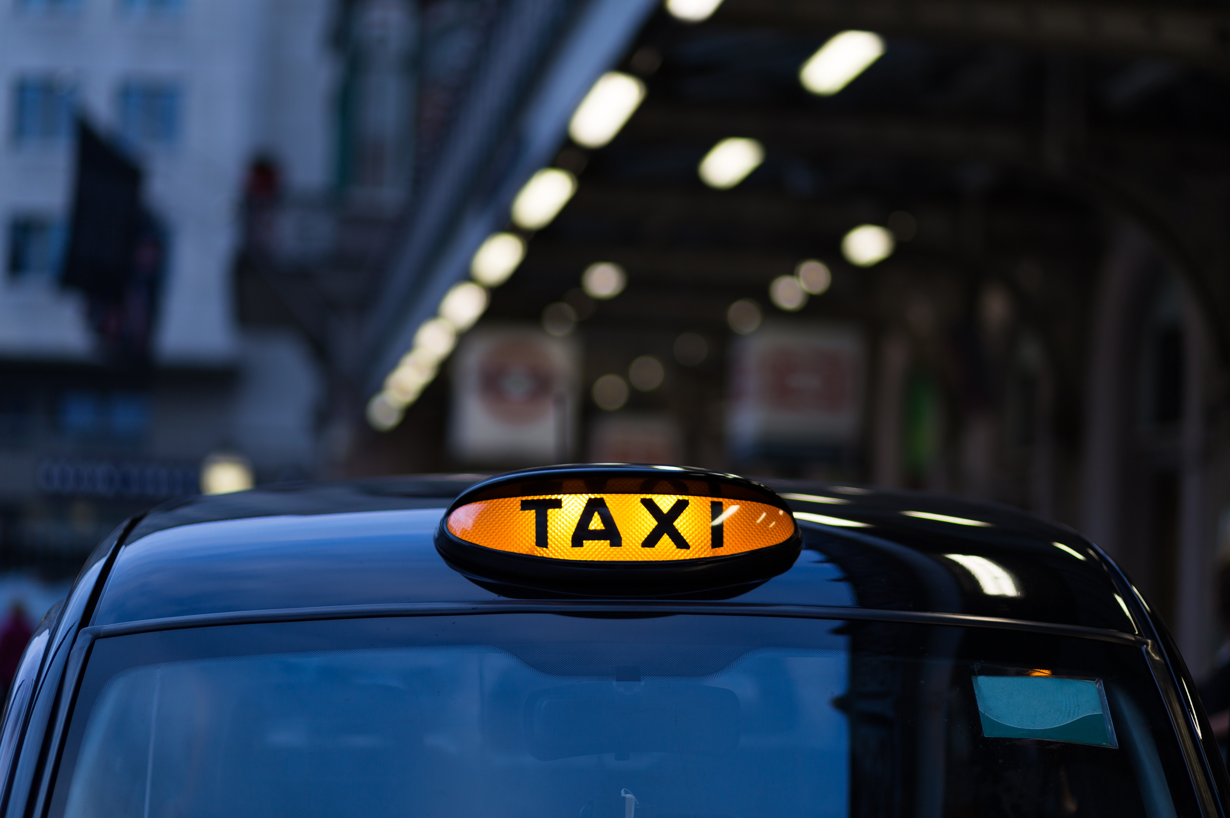 Closeup to a London Taxi Sign