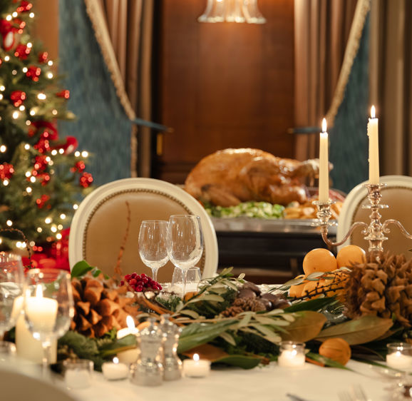 The Rubens Hotel Christmas dining table in the Rembrandt Suite The Rubens Hotel Christmas dining table in the Rembrandt Suite