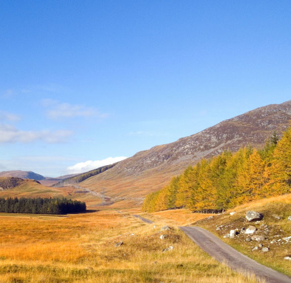 General Wades military road towards the Corrieyairack Pass with the river Spey to the left, near Laggan, Newtonmore and Aviemore in Scotland General Wades military road towards the Corrieyairack Pass with the river Spey to the left, near Laggan, Newtonmore and Aviemore in Scotland