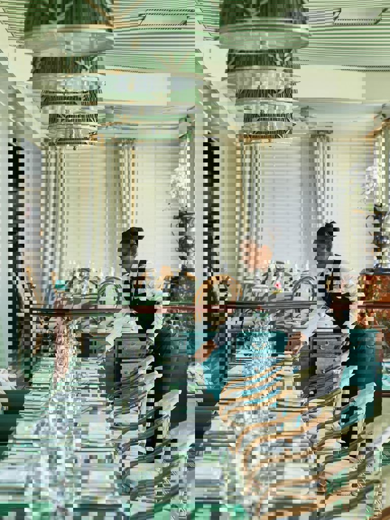 Tables being set in the Brasserie Restaurant Tables being set in the Brasserie Restaurant