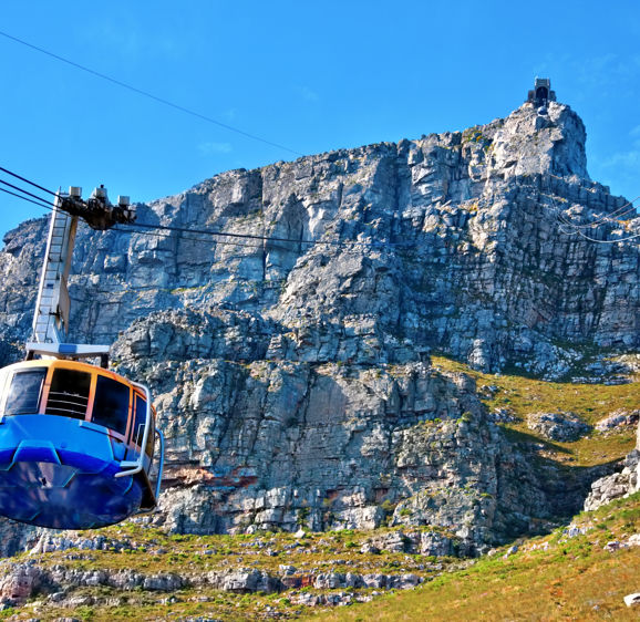 Table mountain cable way in Cape Town, South Africa Table mountain cable way in Cape Town, South Africa